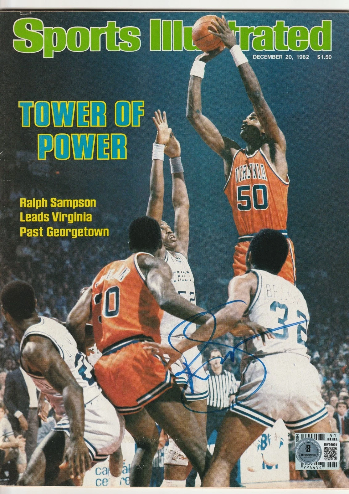 RALPH SAMPSON Signed 12/20/82 SPORTS ILLUSTRATED Magazine Beckett BAS