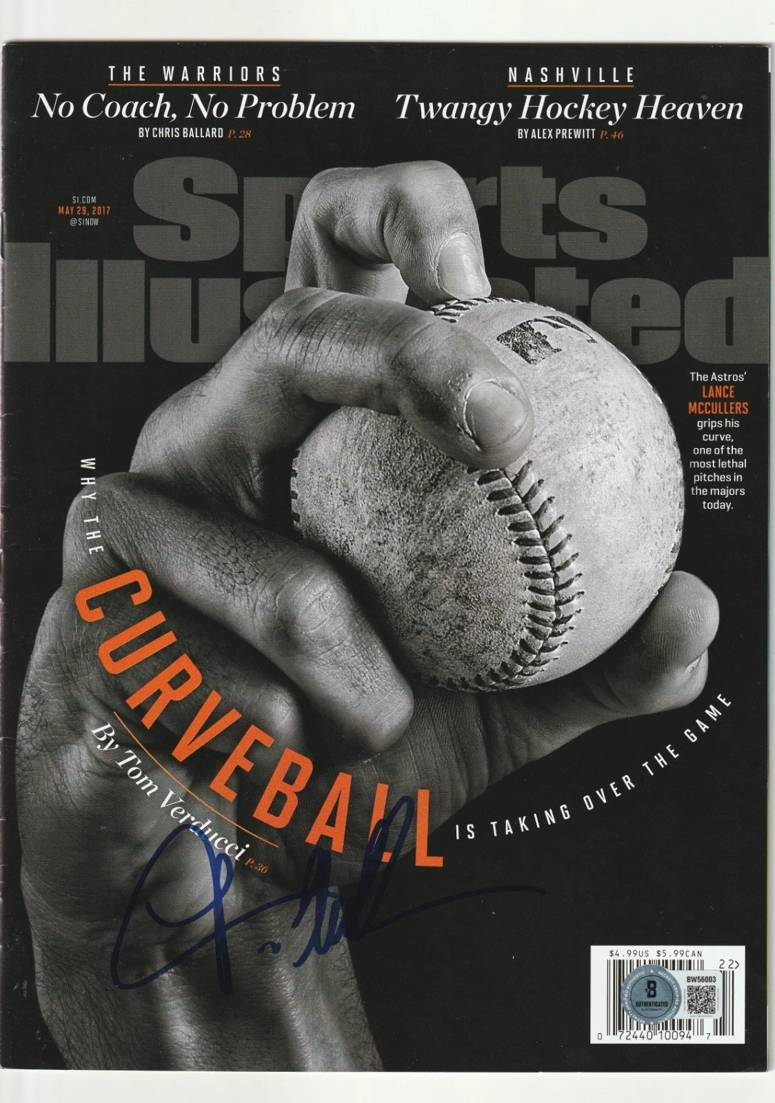 LANCE McCULLERS Signed 5/29/17 SPORTS ILLUSTRATED Magazine (NO Label) Beckett
