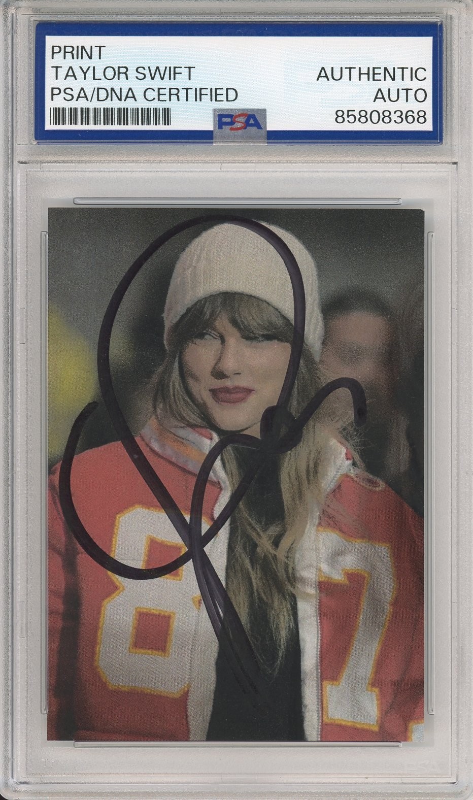 Taylor Swift SIGNED Kansas City Chiefs SEXY Picture Card AUTOGRAPH PSA DNA COA