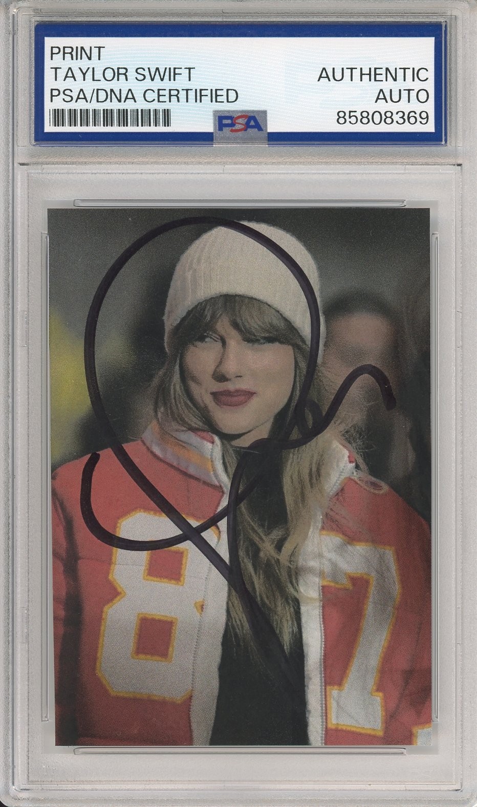 Taylor Swift SIGNED Kansas City Chiefs Football Picture AUTOGRAPH PSA DNA COA