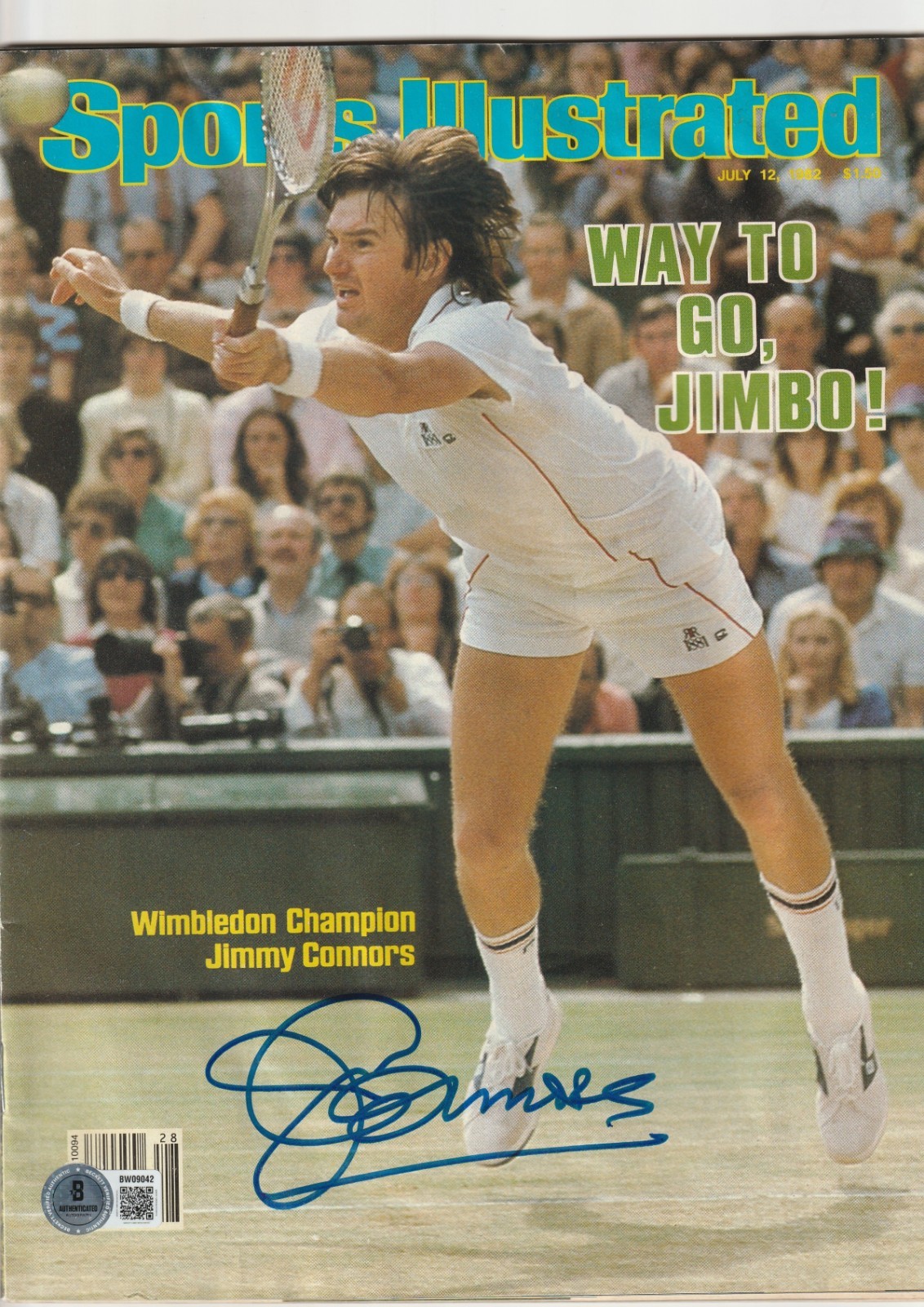 JIMMY CONNORS Signed 7/12/82 SPORTS ILLUSTRATED Magazine Beckett (BAS)