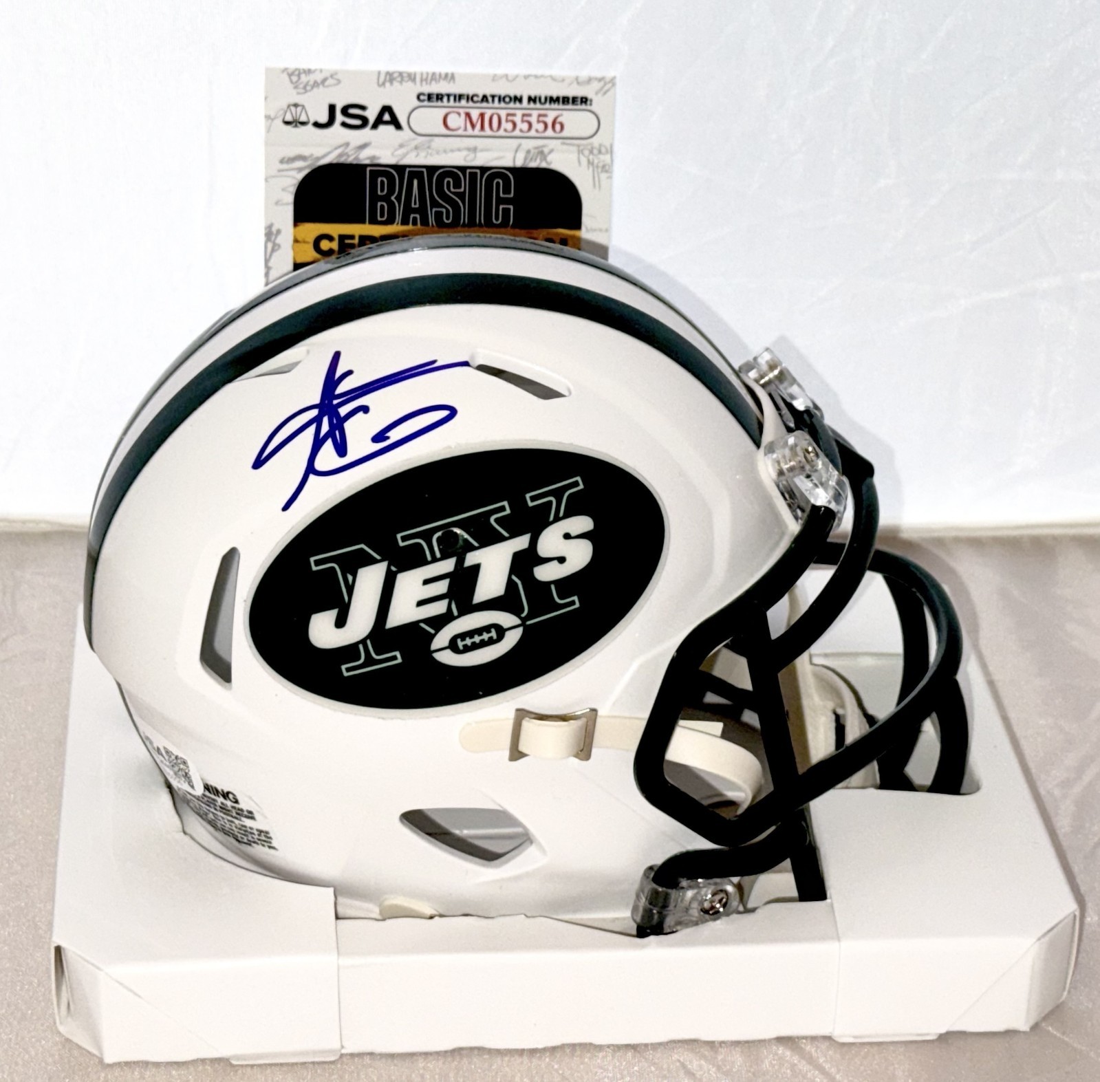 Aaron Glenn signed New York Jets Throwback mini helmet autographed JSA