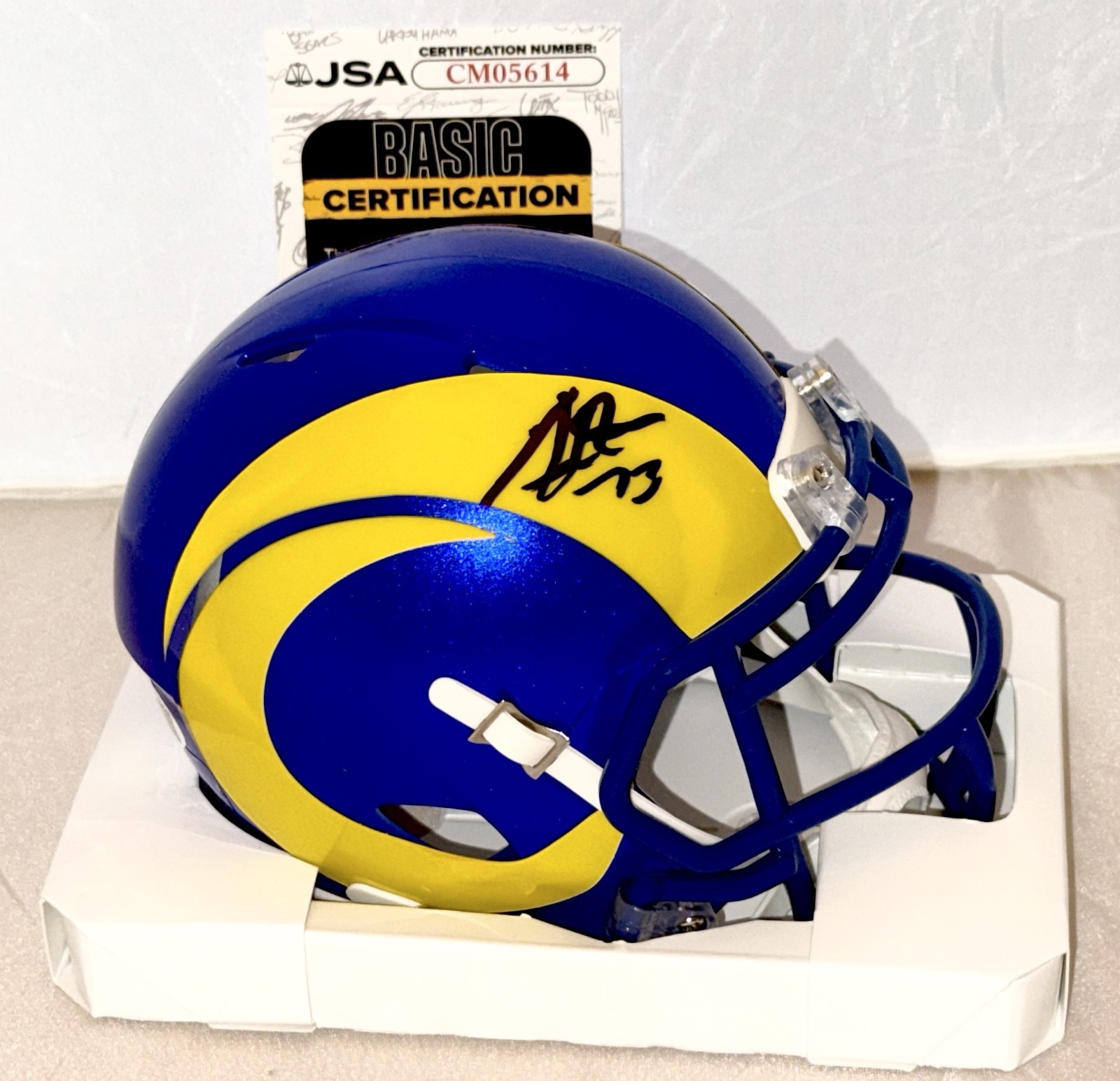 Andrew Whitworth signed Los Angeles Rams mini helmet autographed JSA