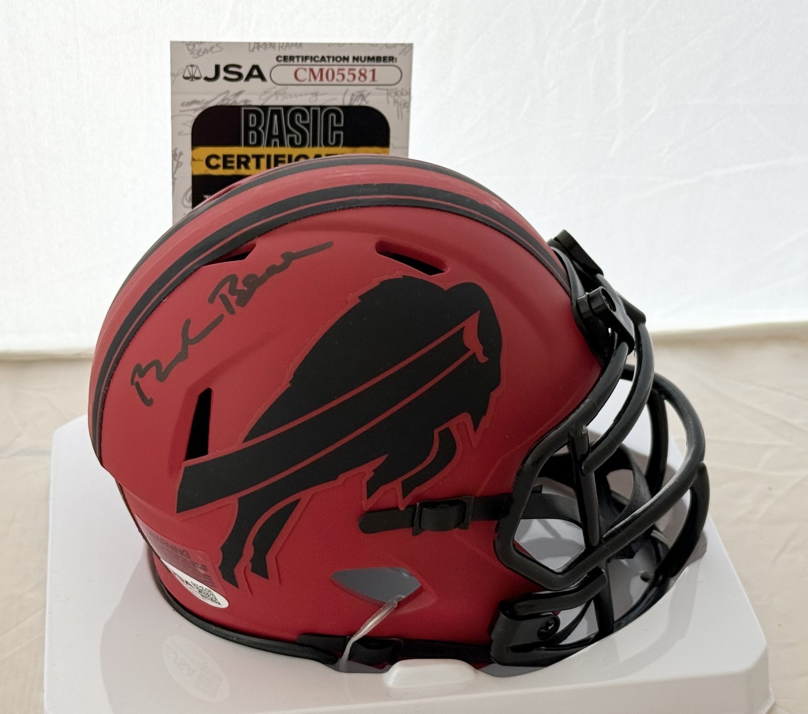 Brandon Beane signed Buffalo Bills Rave mini helmet autographed JSA