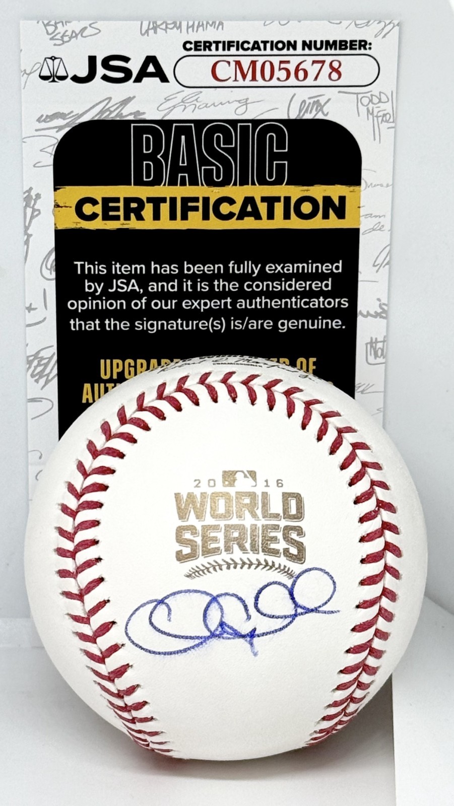 Chris Coghlan Chicago Cubs signed 2016 World Series Baseball Ball JSA COA