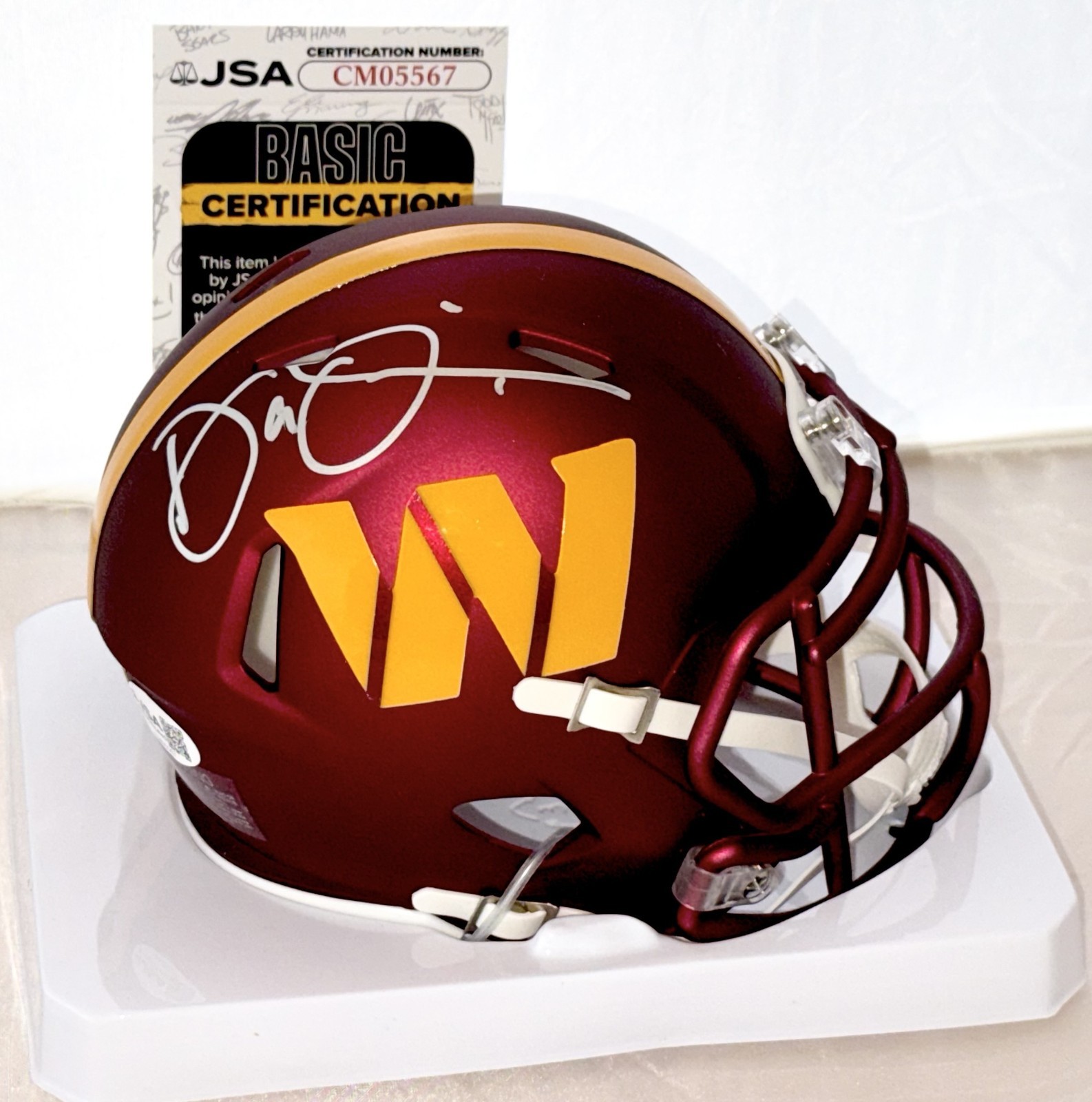Dan Quinn signed Washington Commanders mini helmet autographed JSA