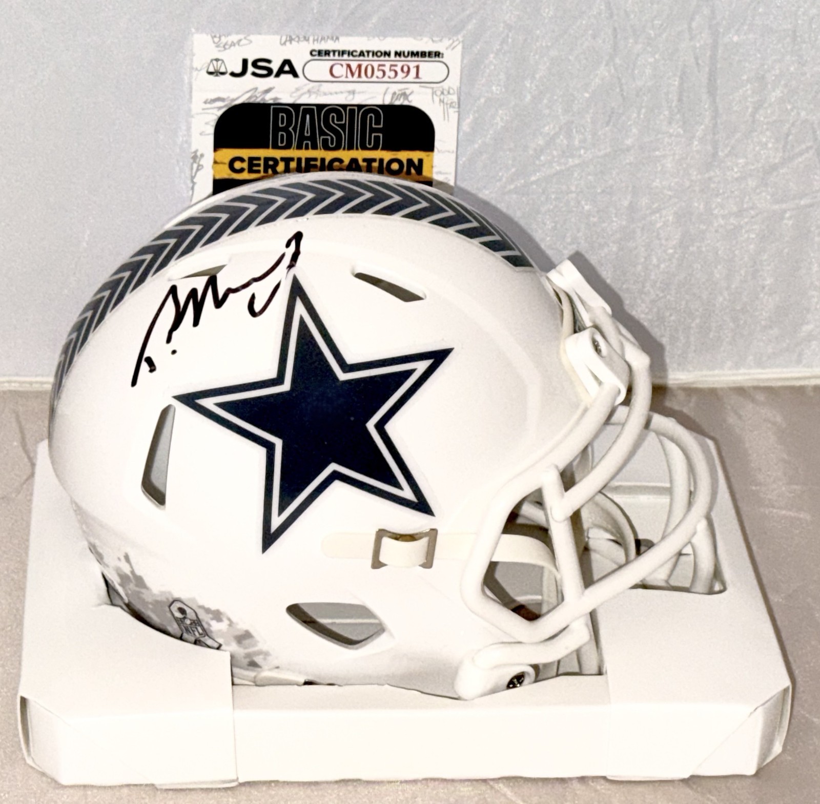 DeMarco Murray signed Dallas Cowboys Salute To Service mini helmet JSA