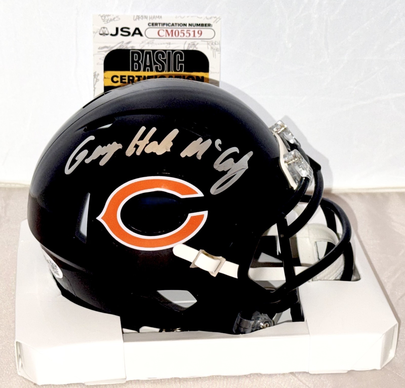 George Halas McCaskey signed Chicago Bears mini helmet autographed #1 JSA