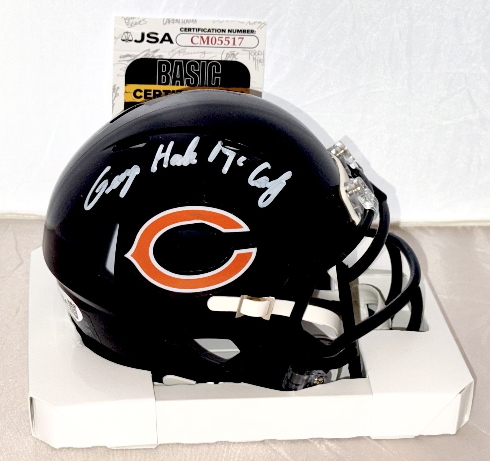 George Halas McCaskey signed Chicago Bears mini helmet autographed #2 JSA