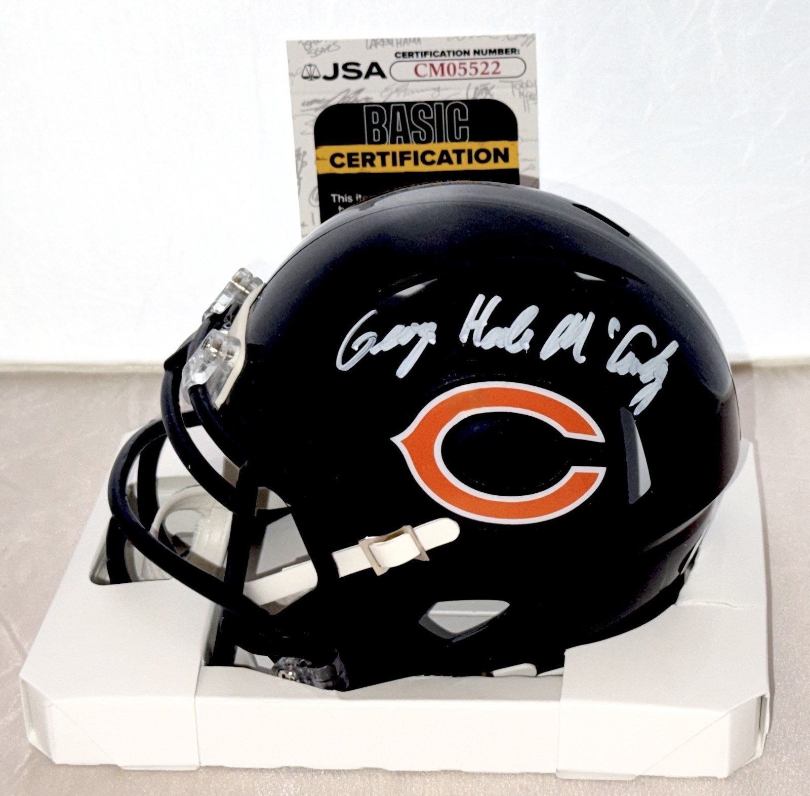 George Halas McCaskey signed Chicago Bears mini helmet autographed #3 JSA