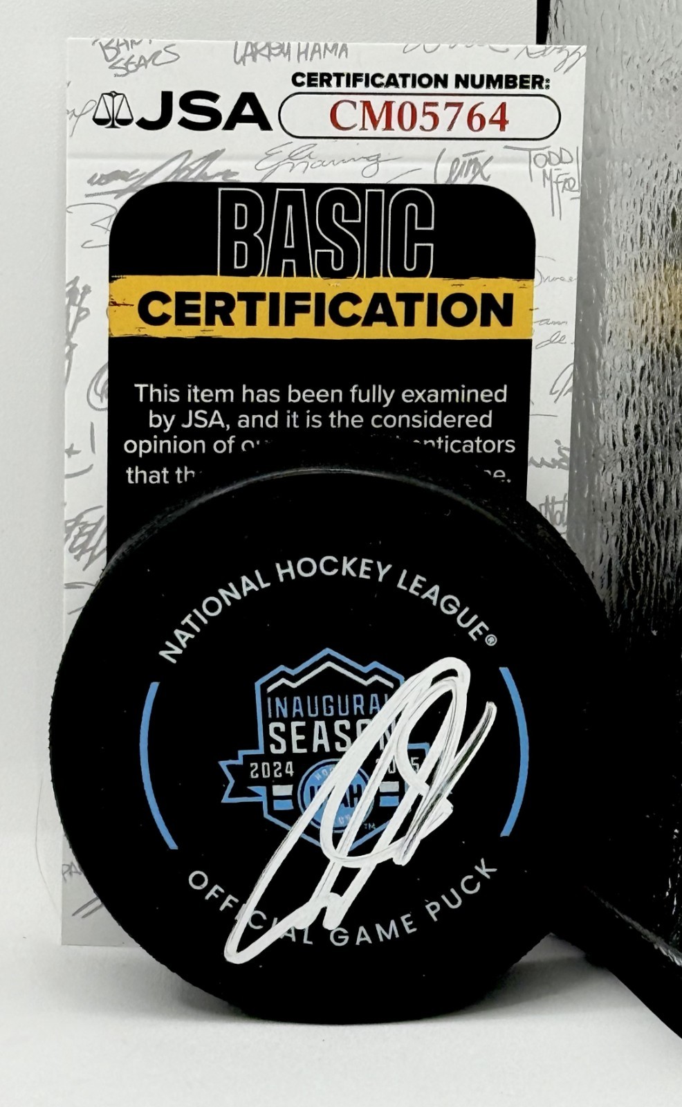 Ian Cole signed Utah Hockey Club Inaugural Official Game Puck autographed JSA