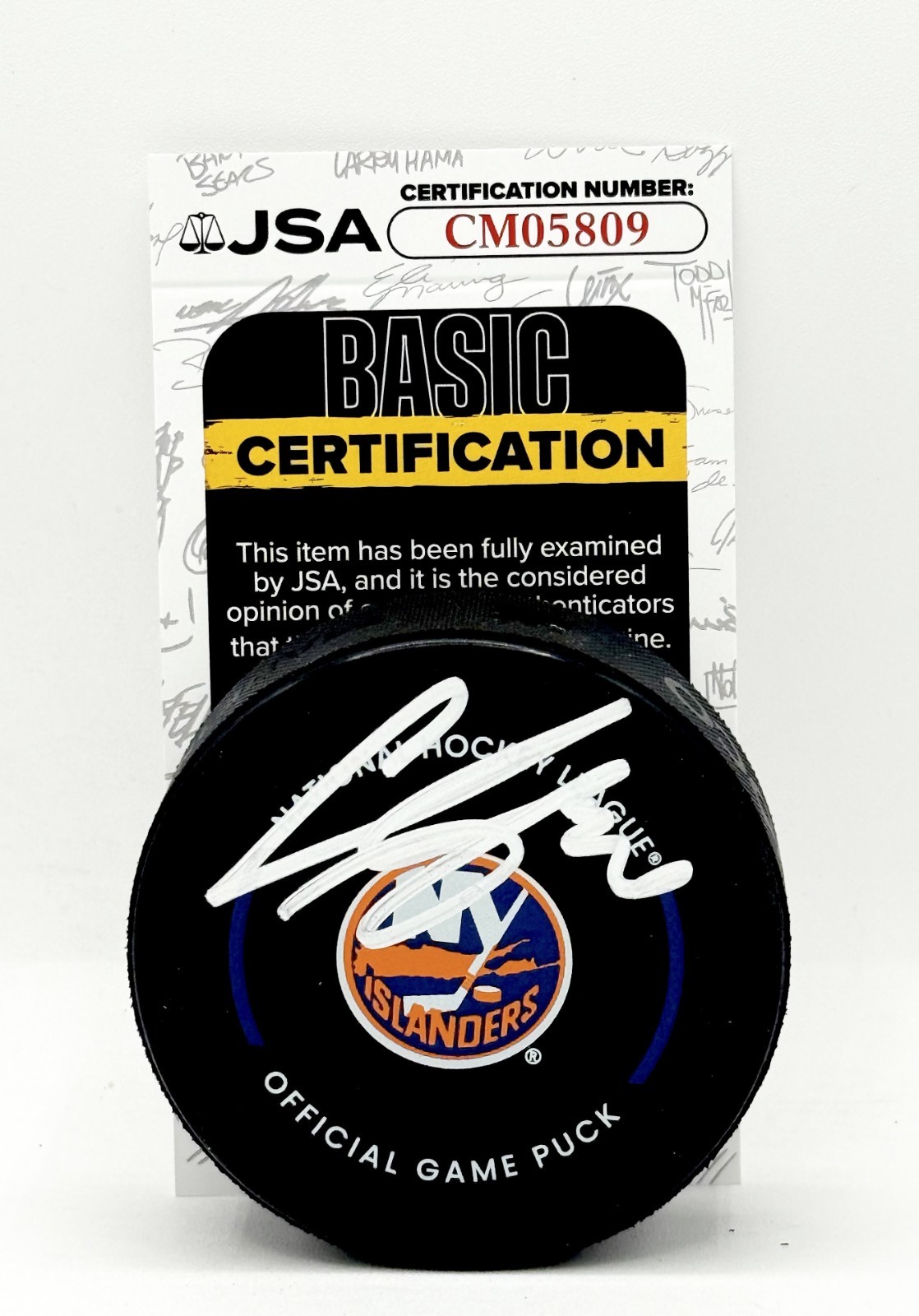 Ilya Sorokin signed New York Islanders Game Puck autographed JSA COA