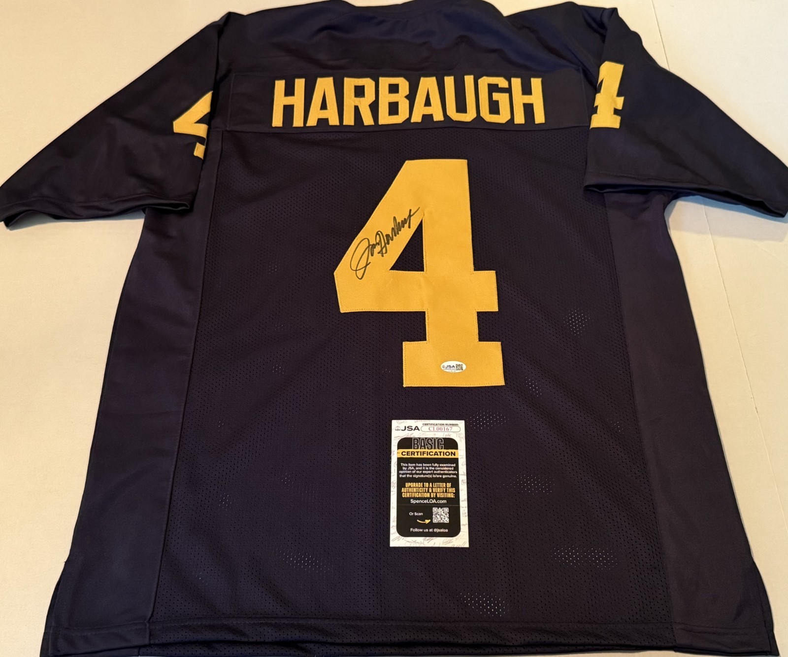 Jim Harbaugh Michigan Wolverines signed Custom jersey autographed JSA COA