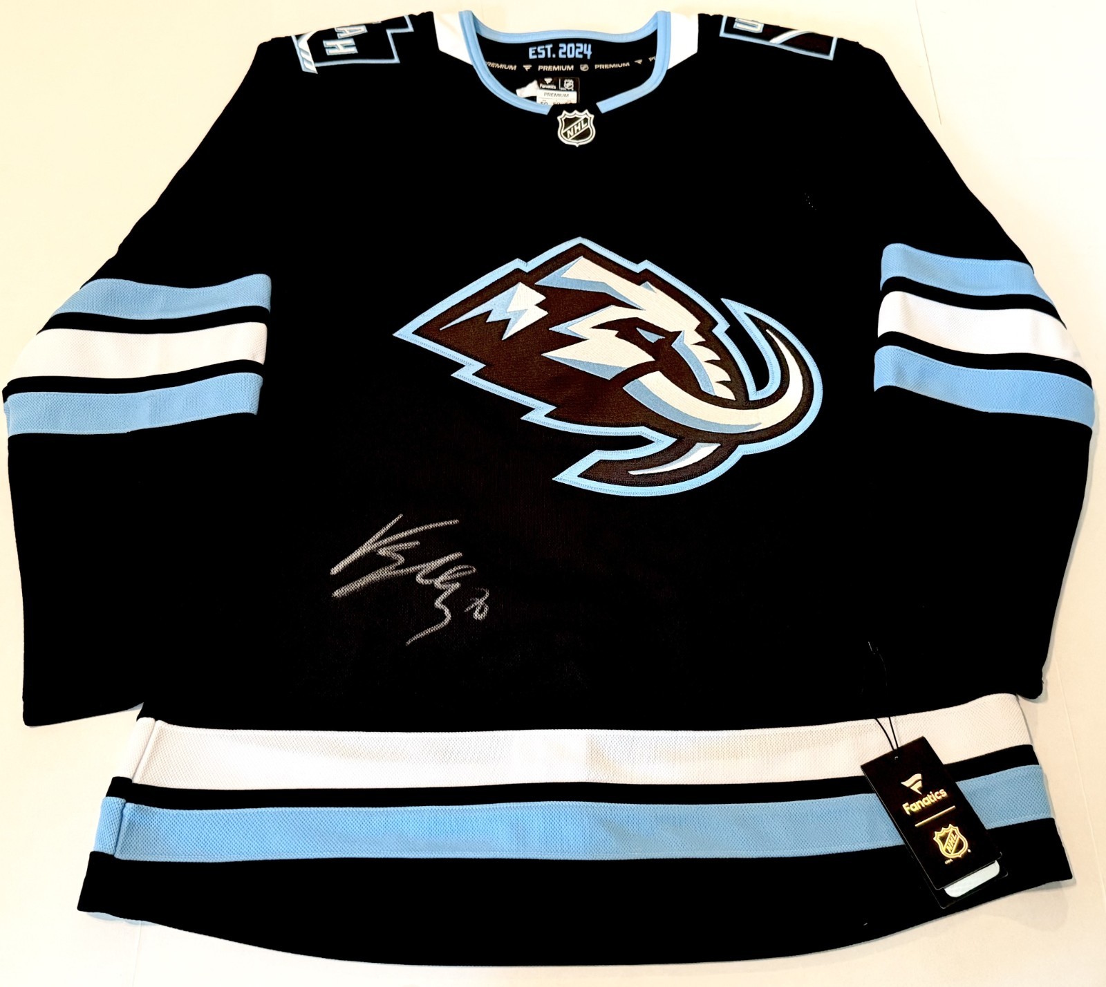 Karel Vejmelka signed Utah Mammoth Fanatics Licensed Premium jersey JSA