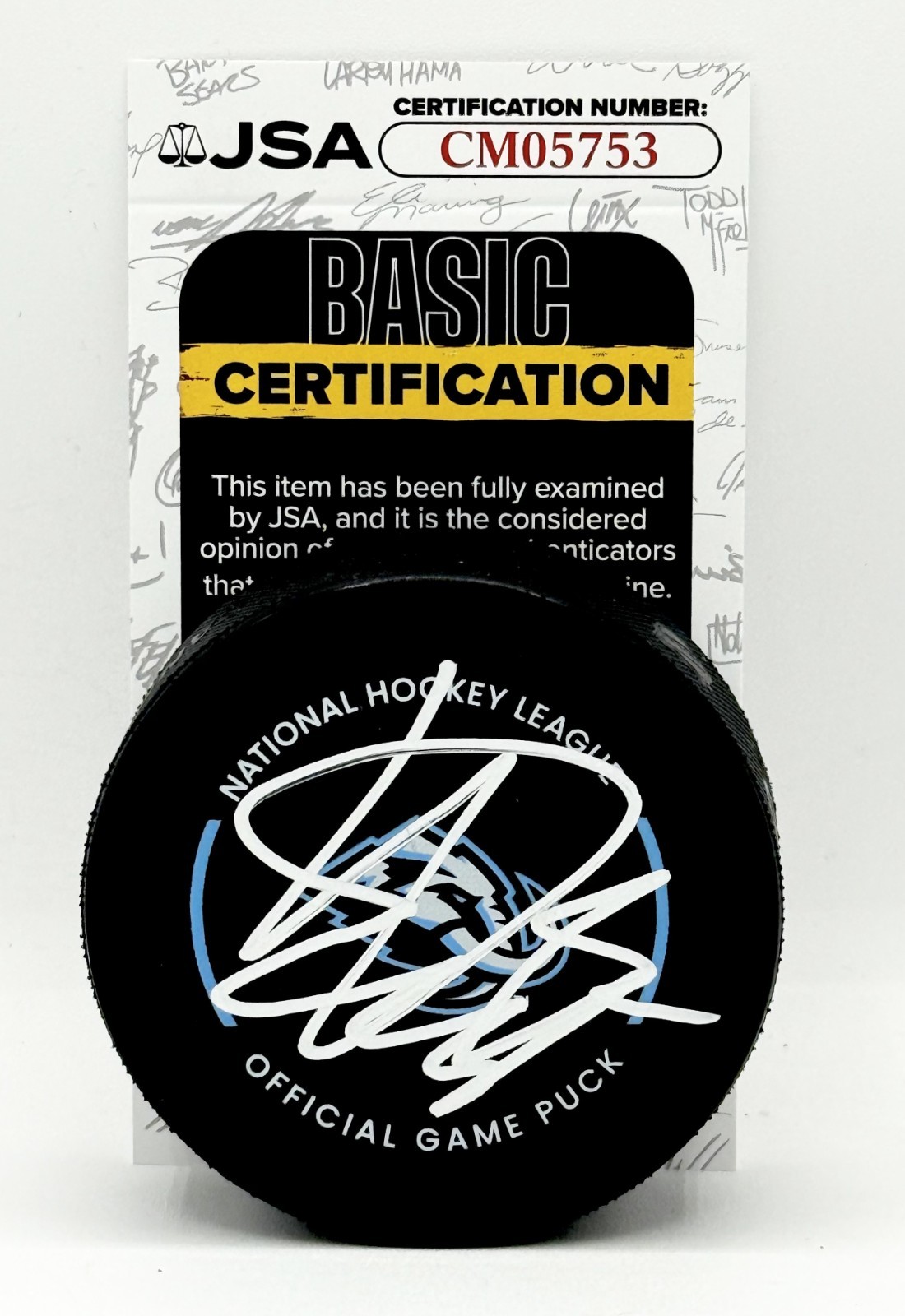 Kevin Stenlund signed Utah Mammoth Official Game Puck autographed JSA