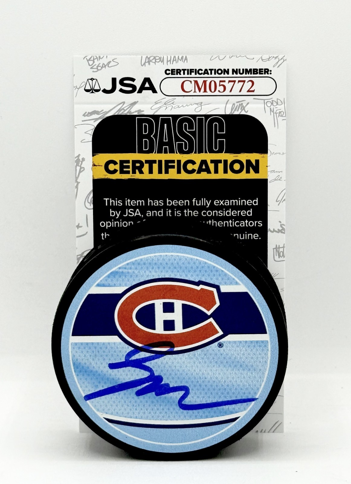 Lane Hutson signed Montreal Canadiens Reverse Retro Puck autographed #2 JSA