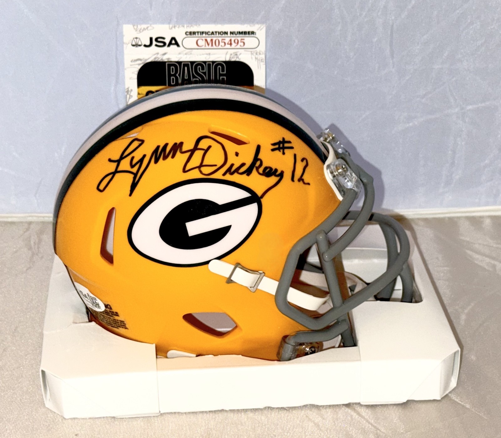 Lynn Dickey signed Green Bay Packers Throwback mini helmet autographed JSA