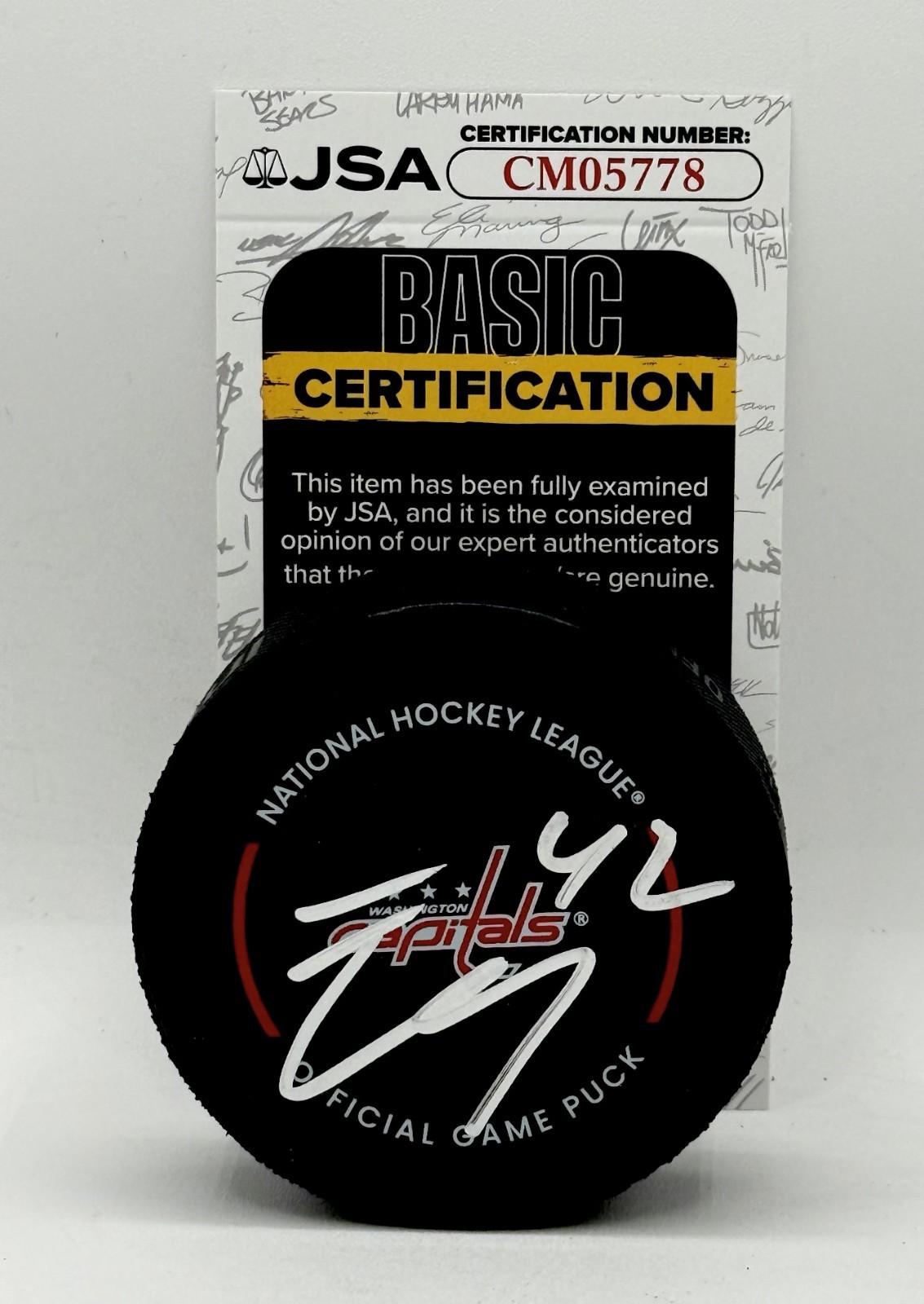 Martin Fehervary signed Washington Capitals Official Game Puck autographed JSA