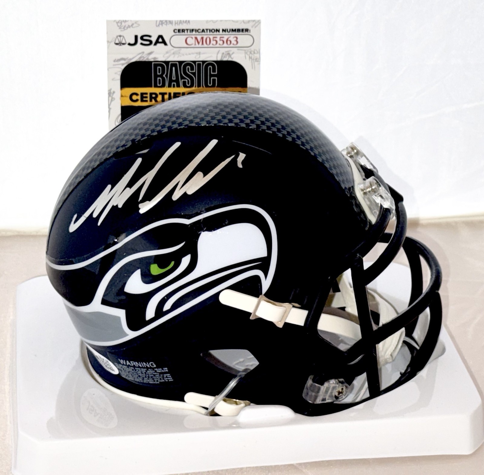 Mike Macdonald signed Seattle Seahawks mini helmet autographed JSA