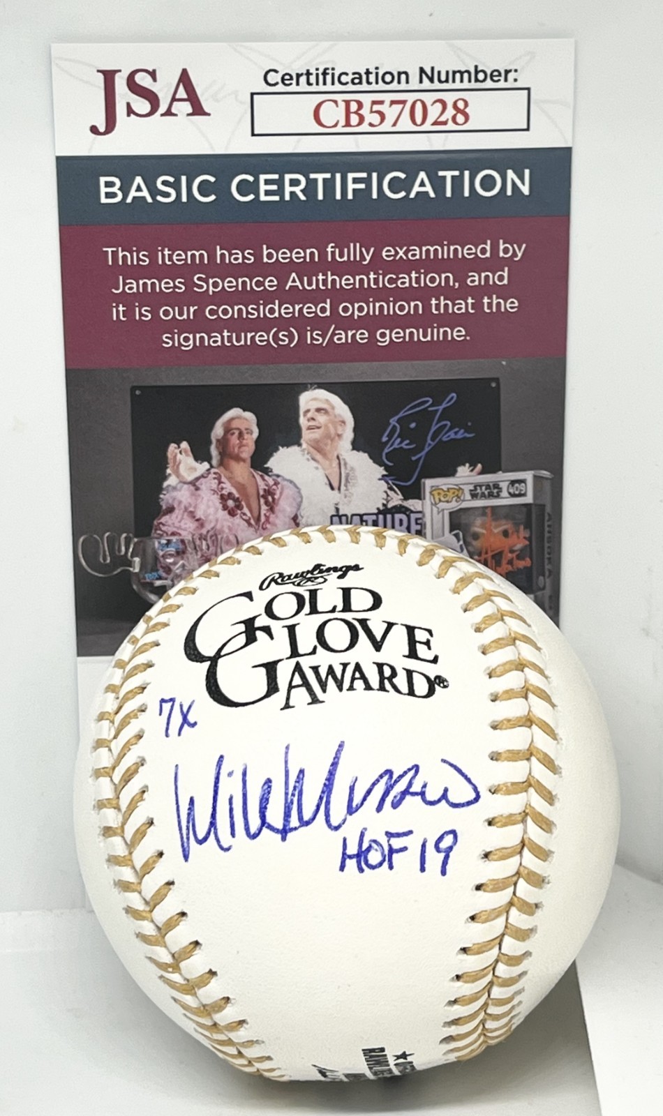 Mike Mussina Yankees Orioles signed Gold Glove Baseball Ball 2 Inscriptions JSA