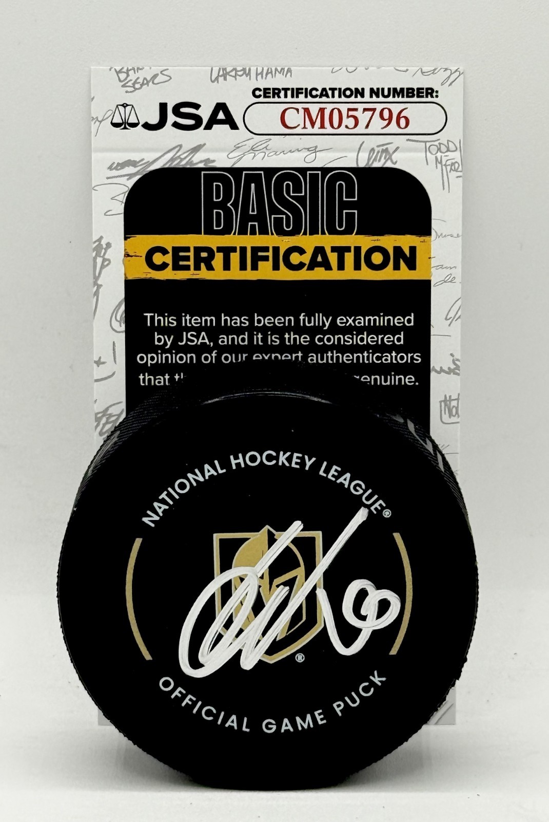 Pavel Dorofeyev signed Vegas Golden Knights Game Puck autographed JSA COA
