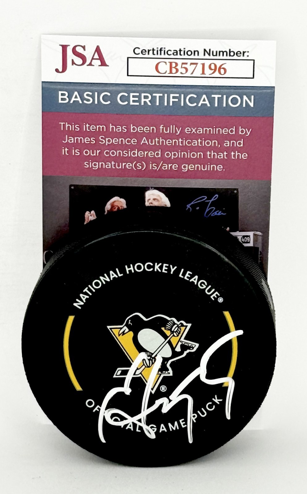 Sergei Gonchar signed Pittsburgh Penguins Official Game Puck autographed JSA COA