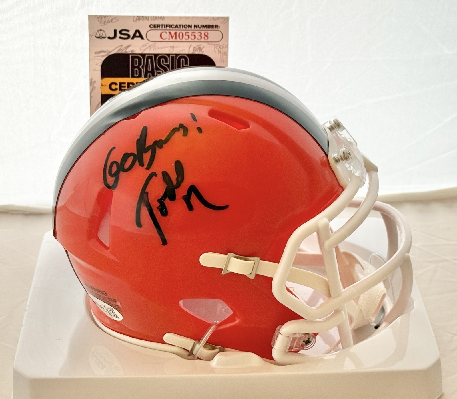 Todd Monken signed Cleveland Browns mini helmet autographed JSA COA