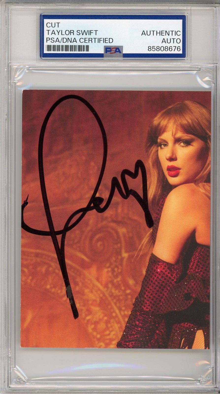 TAYLOR SWIFT LIFE OF A SHOWGIRL CUTE HEART SIGNED PICTURE PSA DNA COA AUTOGRAPH
