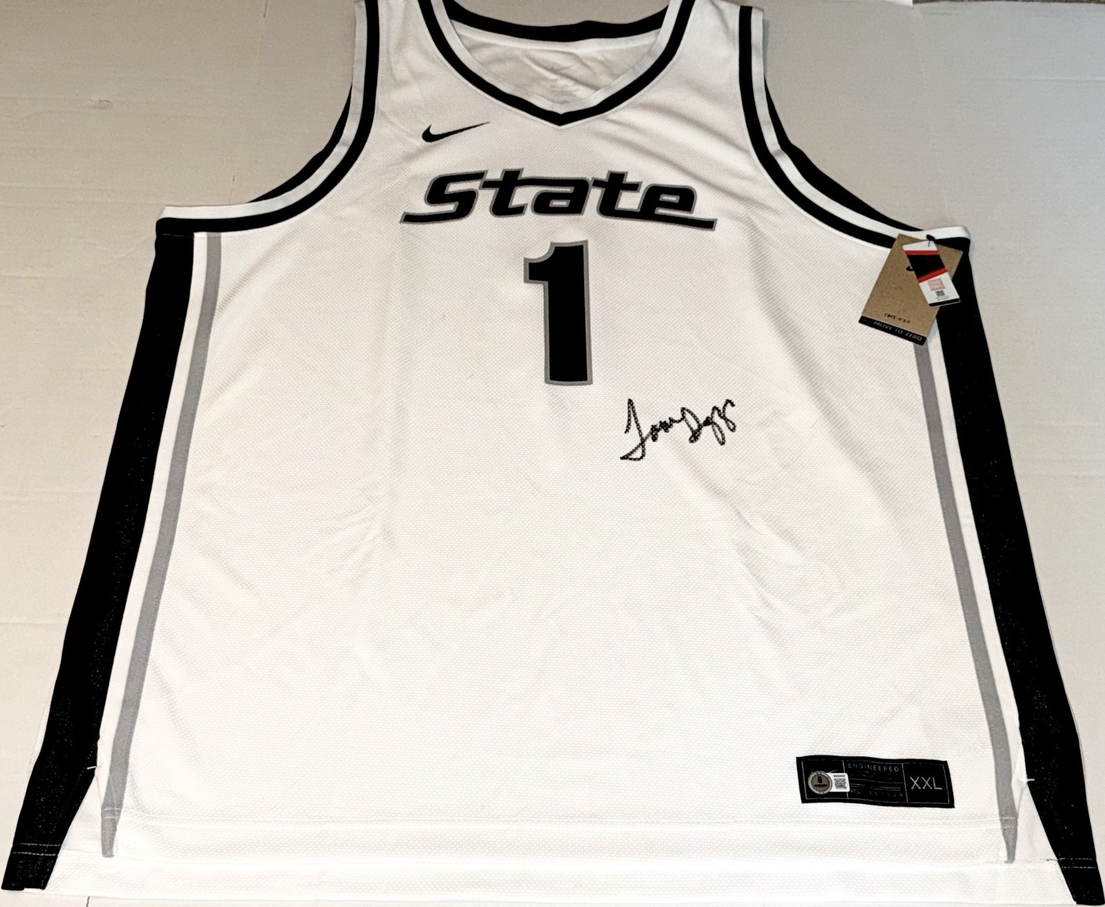 Tom Izzo signed Nike Michigan State Spartans jersey autographed Beckett COA