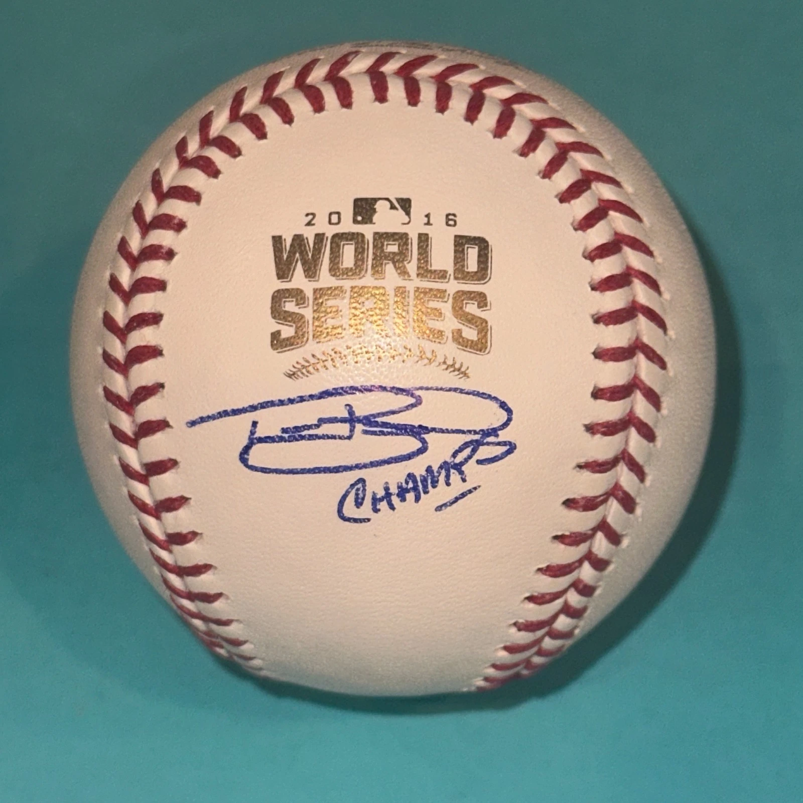 TIM BUSS (Cubs) Signed Official 2016 WORLD SERIES Baseball Beckett (BAS) w/ INSC