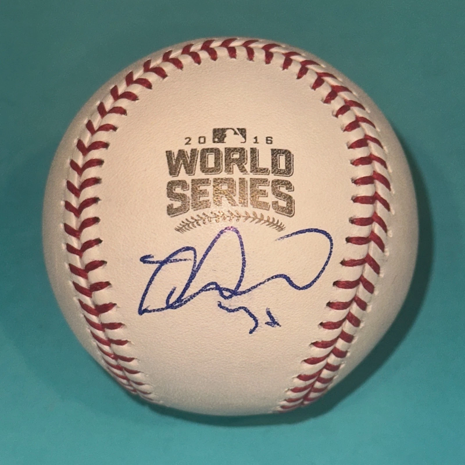 MIGUEL MONTERO (Cubs) Signed Official 2016 WORLD SERIES Baseball Beckett (BAS)