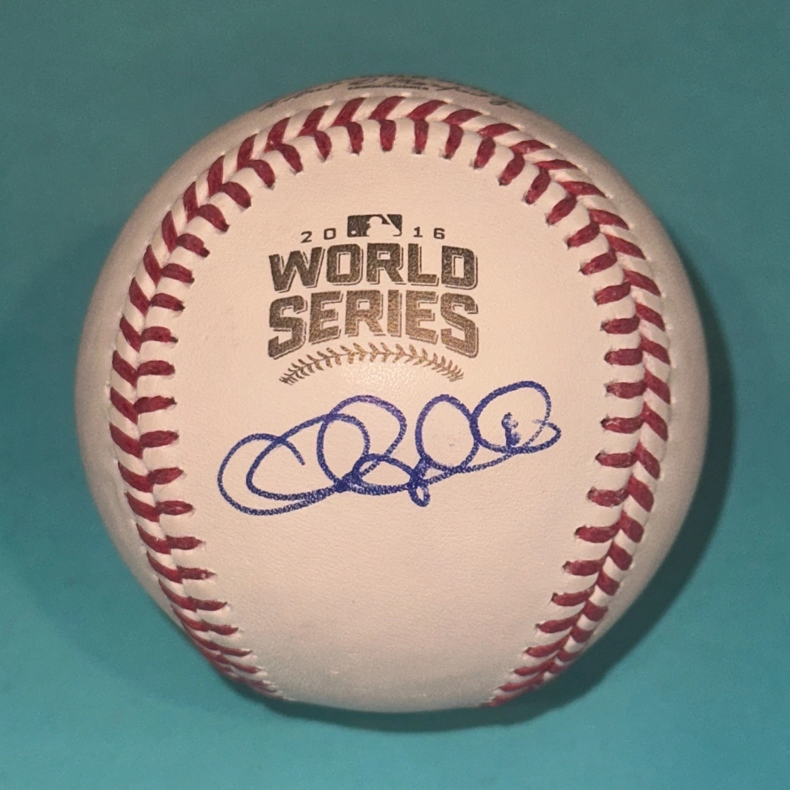 CHRIS COGHLAN (Cubs) Signed Official 2016 WORLD SERIES Baseball Beckett (BAS)