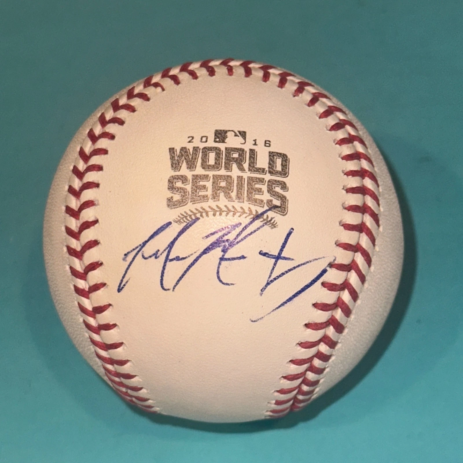 MIKE MONTGOMERY (Cubs) Signed Official 2016 WORLD SERIES Baseball Beckett (BAS)