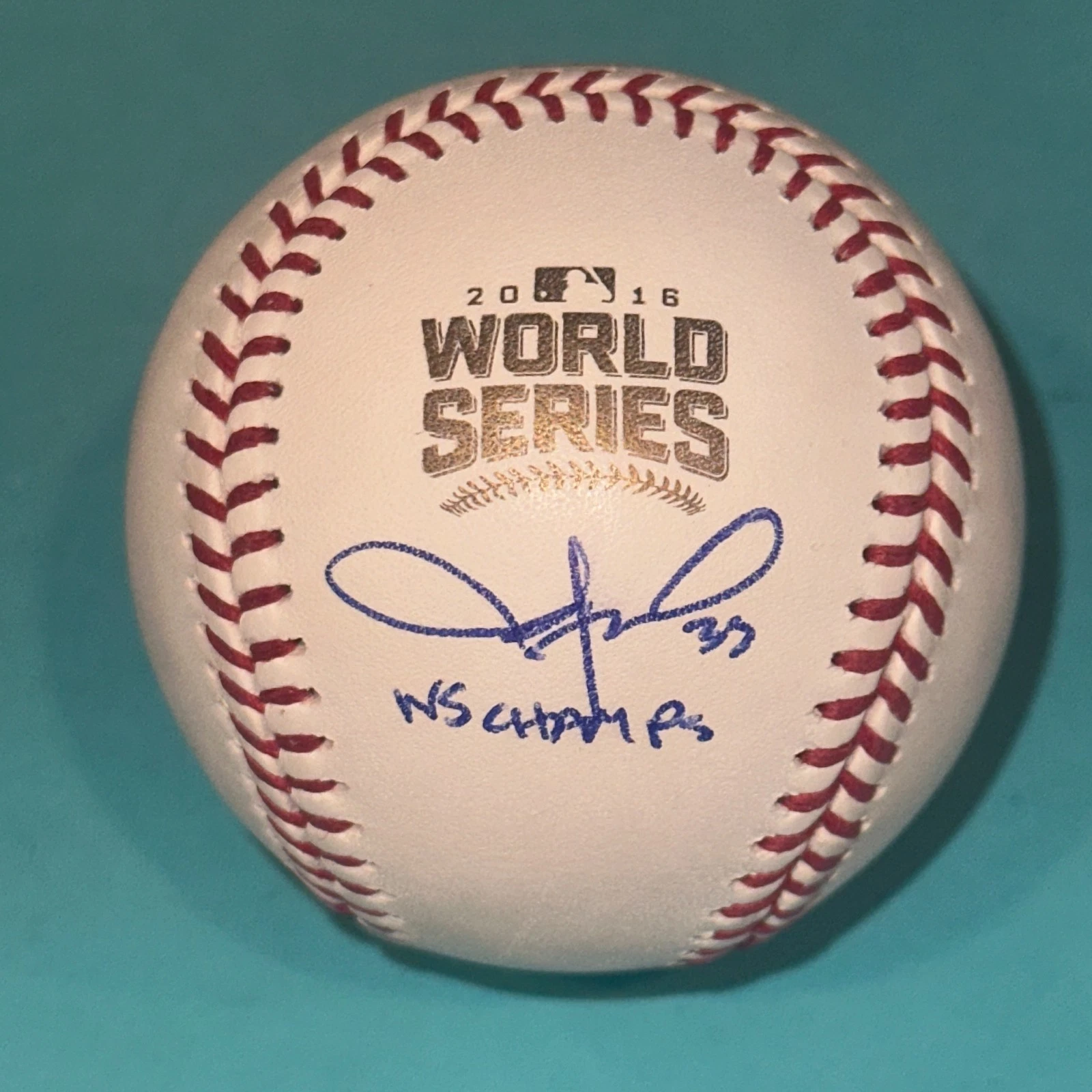 JASON HAMMEL (Cubs) Signed Official 2016 WORLD SERIES Baseball Beckett w/ INSC