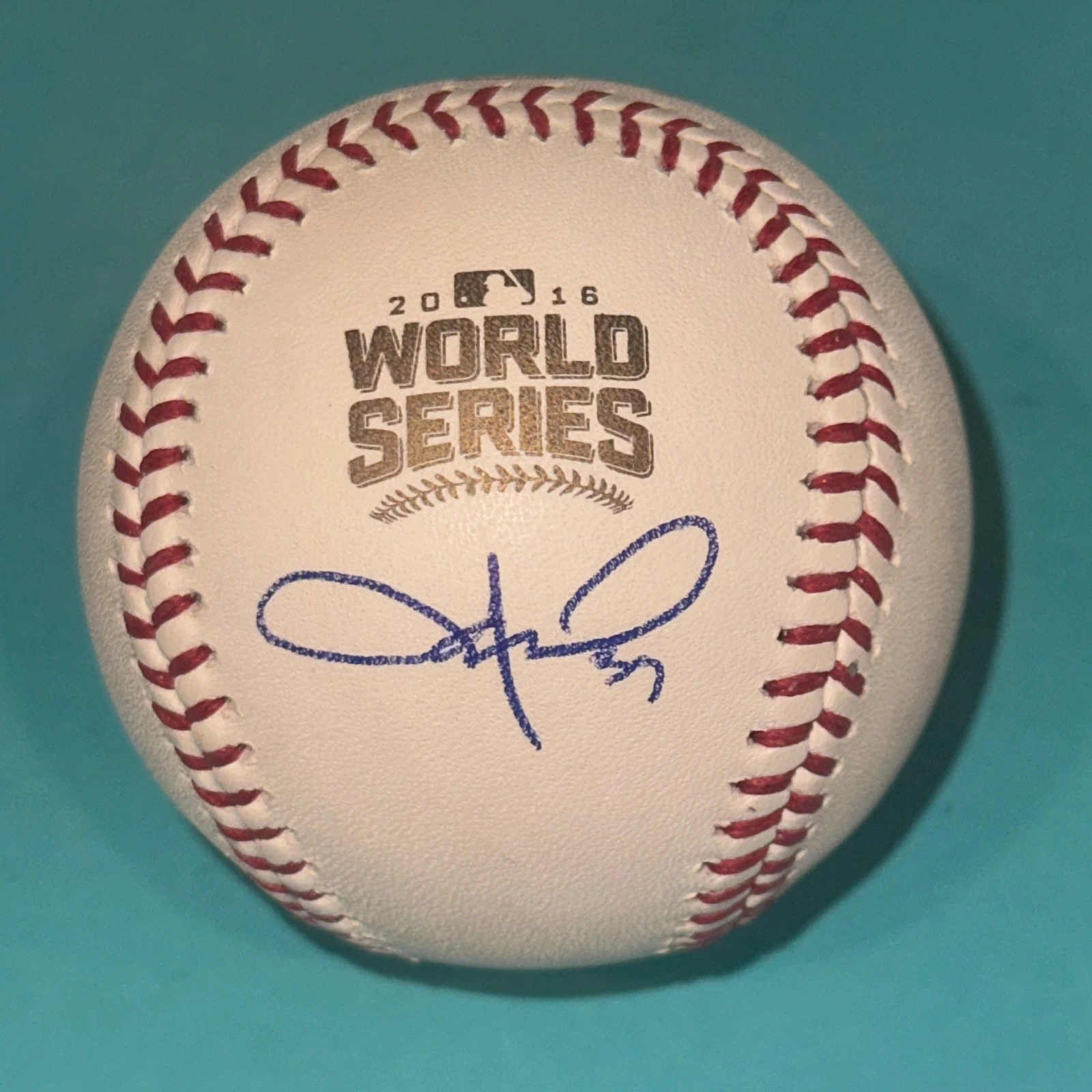 JASON HAMMEL (Cubs) Signed Official 2016 WORLD SERIES Baseball Beckett (BAS)