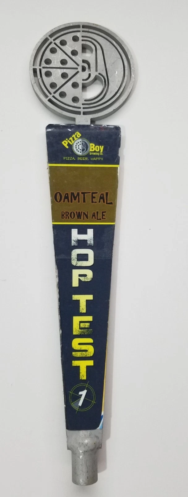 Pizza Boy Double-Sided Uncommonly Common & Hop Test/Oamteal Beer Tap Handle