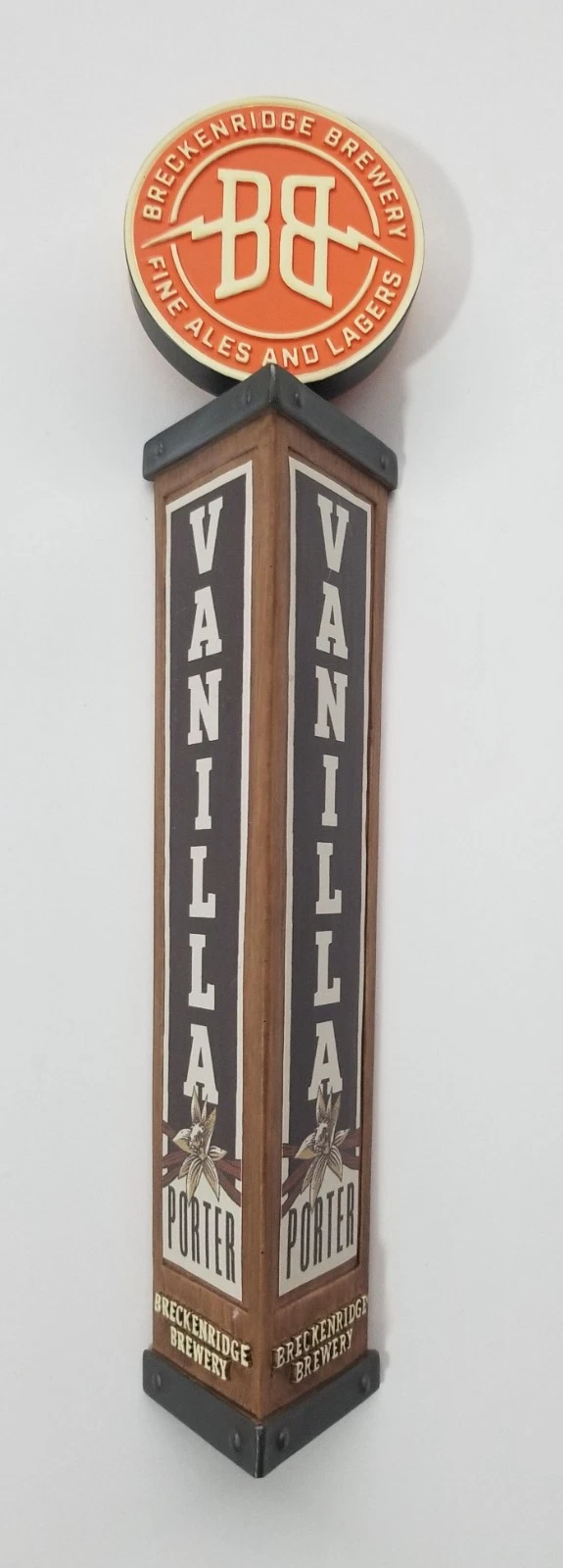 Official Breckenridge Brewery Vanilla Porter 3-Sided Beer Tap Handle Knob Porter