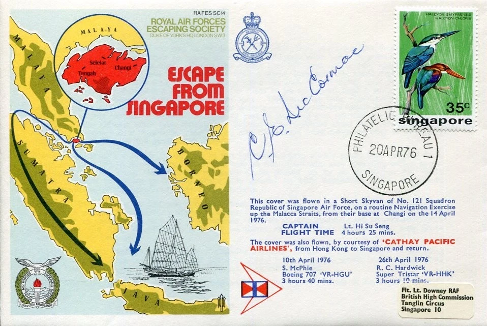 Sqd Ldr Charles McCormac RAF WWII War Escape From Singapore POW Signed Autograph