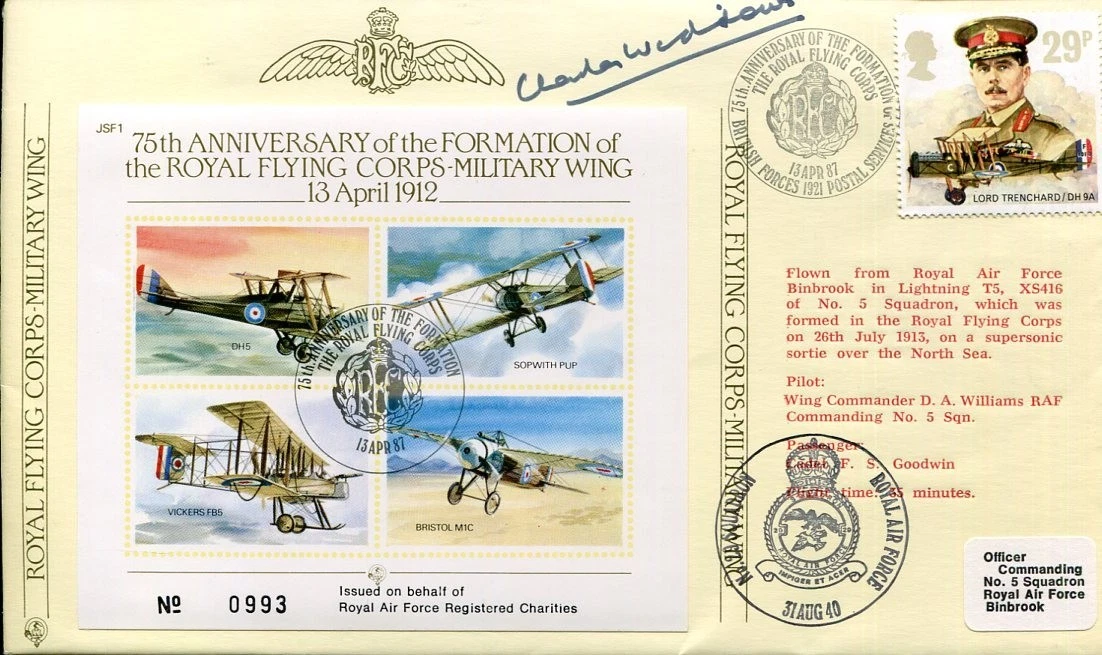 Air Commodore Charles Widdows RAF WWII War Battle Of Britain Signed Autograph