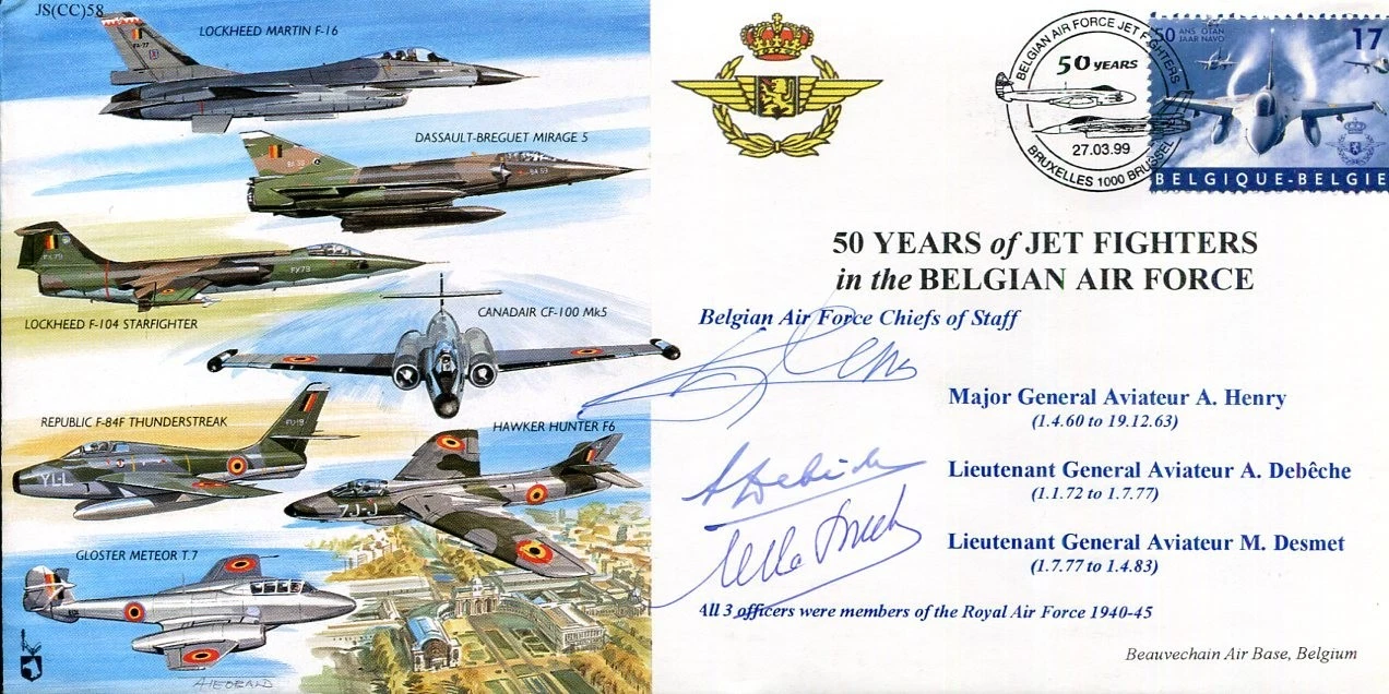 Albert Henry Albert Debeche Marcel Desmet RAF Belgian Air Force Signed Autograph