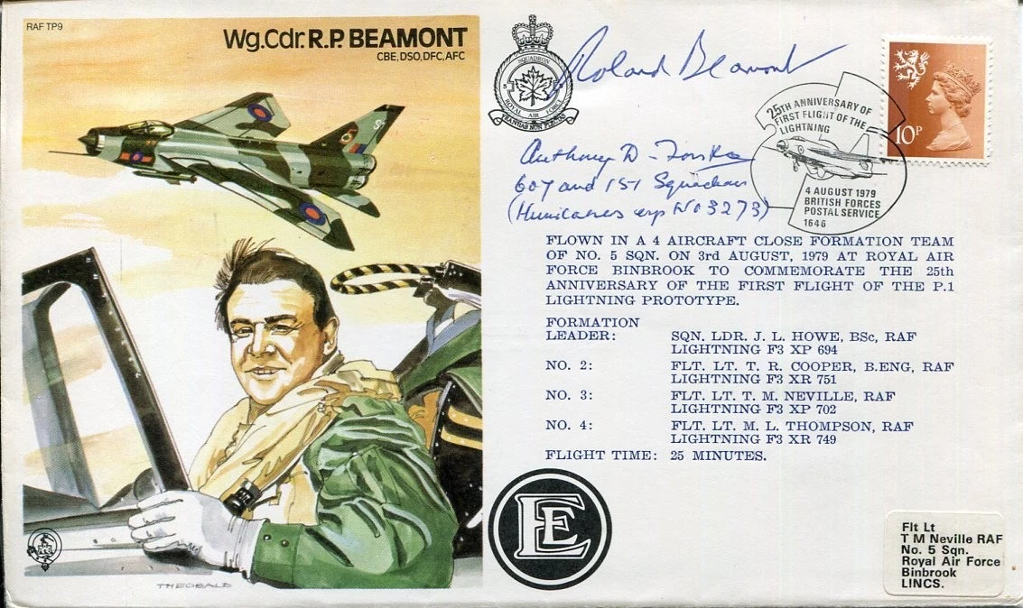 Roland Beamont Anthony Forster RAF WWII Ace Battle of Britain Signed Autograph