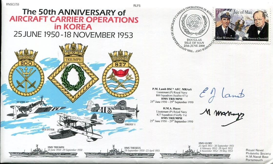 Commander Patrick Lamb H. M. A. Hayes Korean War HMS Triumph Signed Autograph