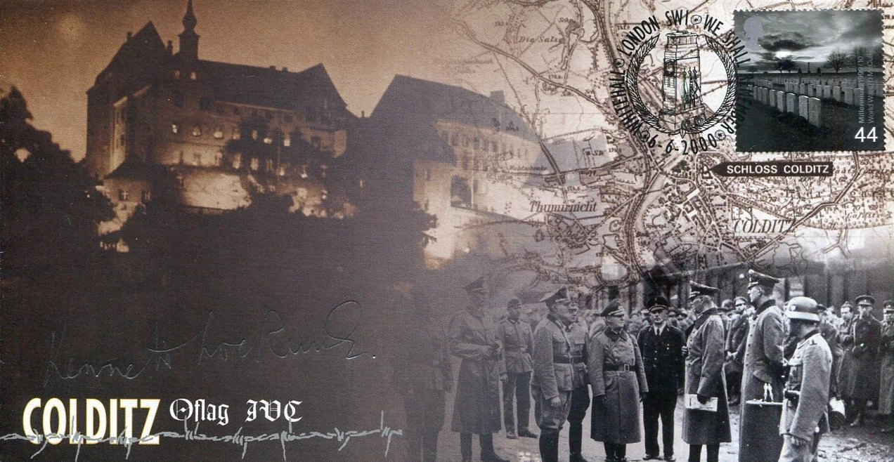 Captain Kenneth Lockwood WWII War Colditz POW Laufen Castle Signed Autograph