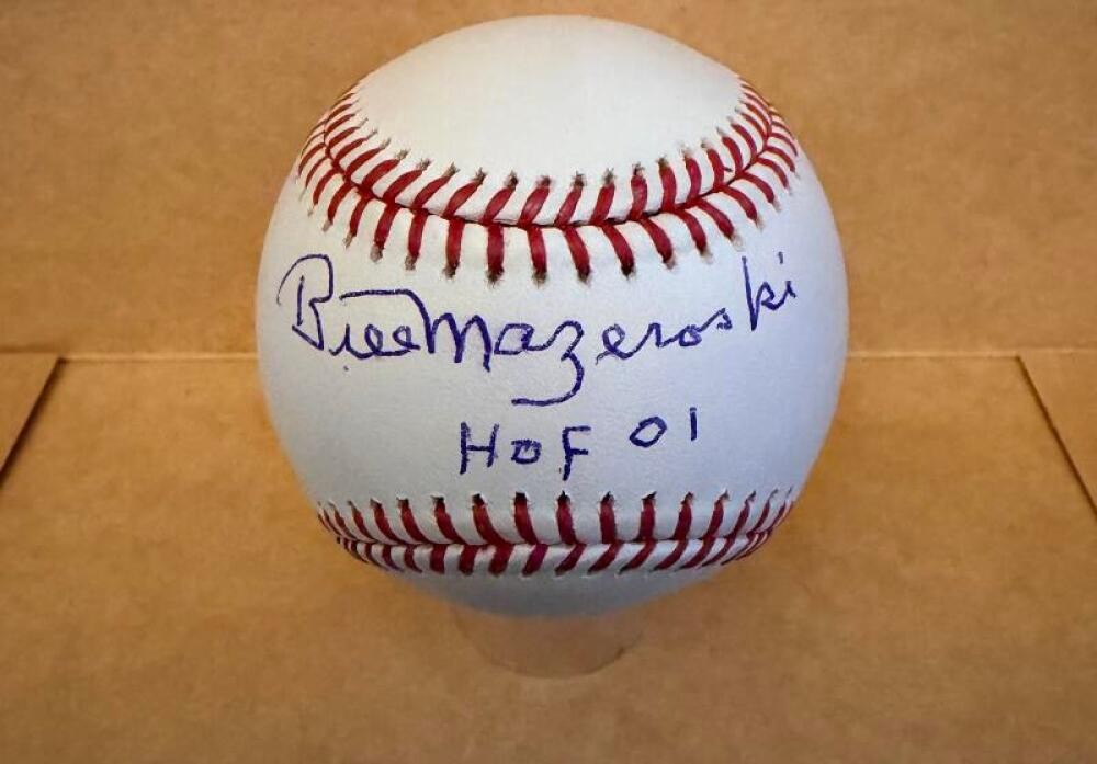 BILL MAZEROSKI PIRATES HOF 01 SIGNED AUTO M.L. BASEBALL BECKETT AUTH