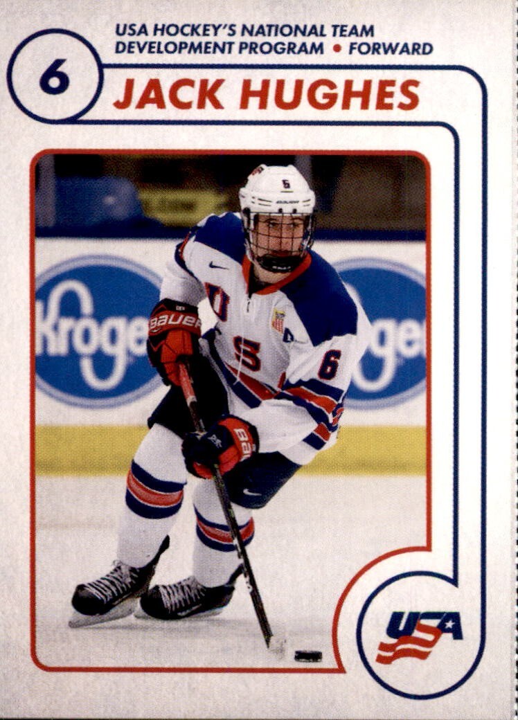 Jack Hughes 2018/19 USA NTDP Team Issued 1st Ever Card 2026 USA Olympics