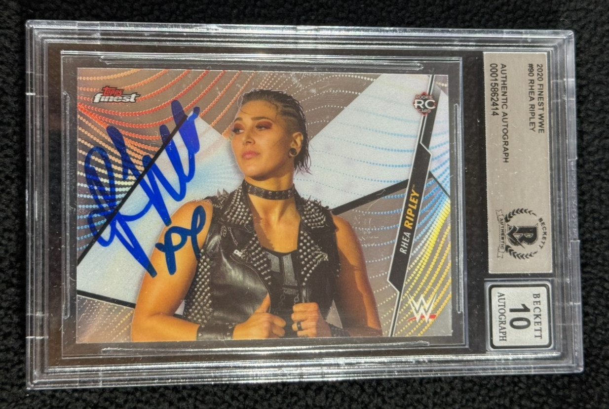 Rhea Ripley Signed 2020 Topps Finest WWE  Rookie Card #20 Beckett Auto Grade 10