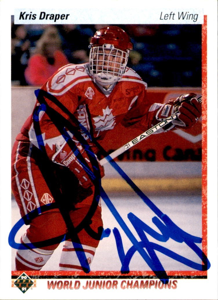 Kris Draper Signed 1990/91 Upper Deck Rookie Card #466