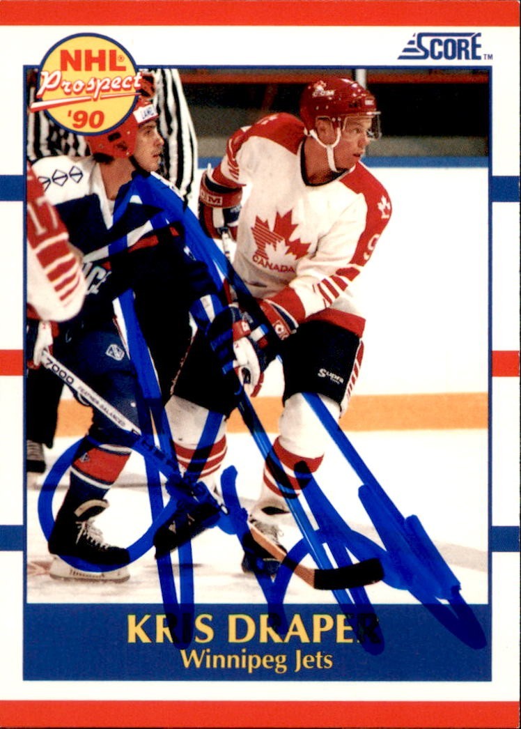 Kris Draper Signed 1990/91 Score Rookie Card #404