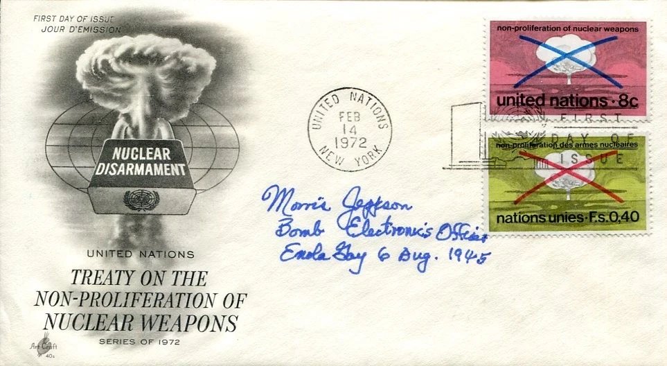 Morris Jeppson WWII Enola Gay Weaponeer 1st Atomic Bomb Signed Autograph FDC