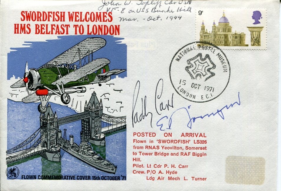 John Topliff  WWII War US Navy Ace Ernst Borngen Luftwaffe Ace Signed Autograph